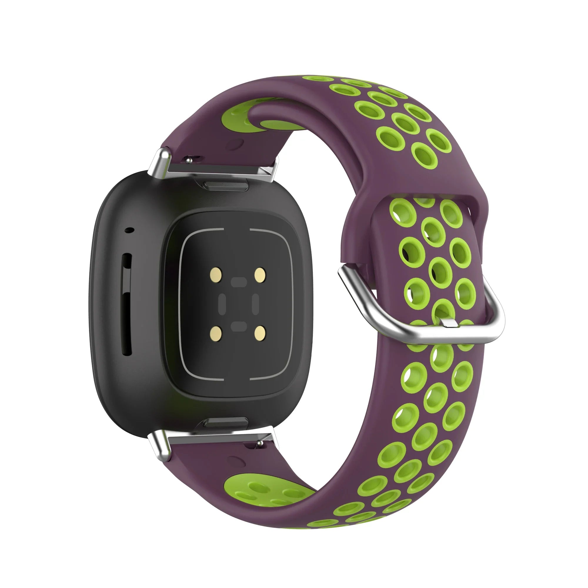 Pulsera de silicona para reloj Fitbit Versa 3, Versa 4, Sense 1 y Sense 2 violeta y verde