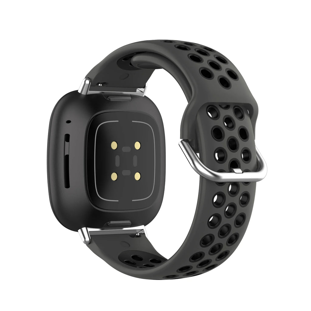 Pulsera de silicona para reloj Fitbit Versa 3, Versa 4, Sense 1 y Sense 2 negro