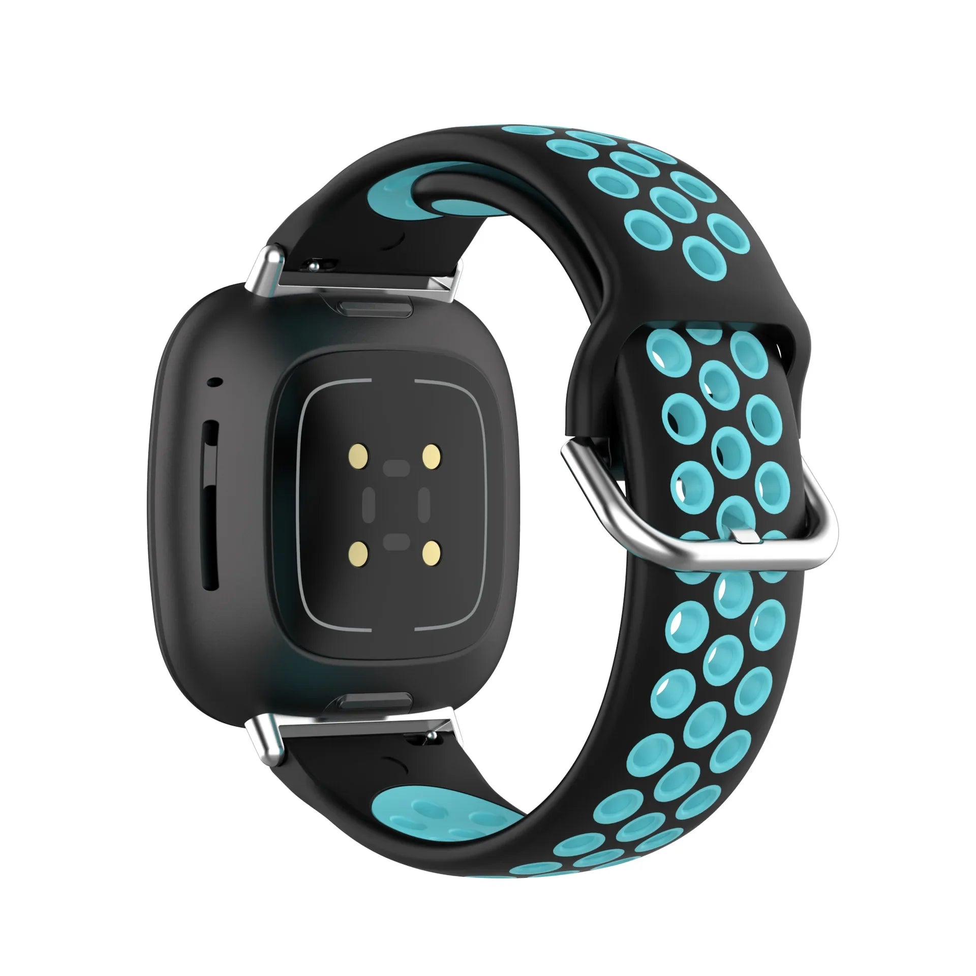 Pulsera de silicona para reloj Fitbit Versa 3, Versa 4, Sense 1 y Sense 2 negro y azul