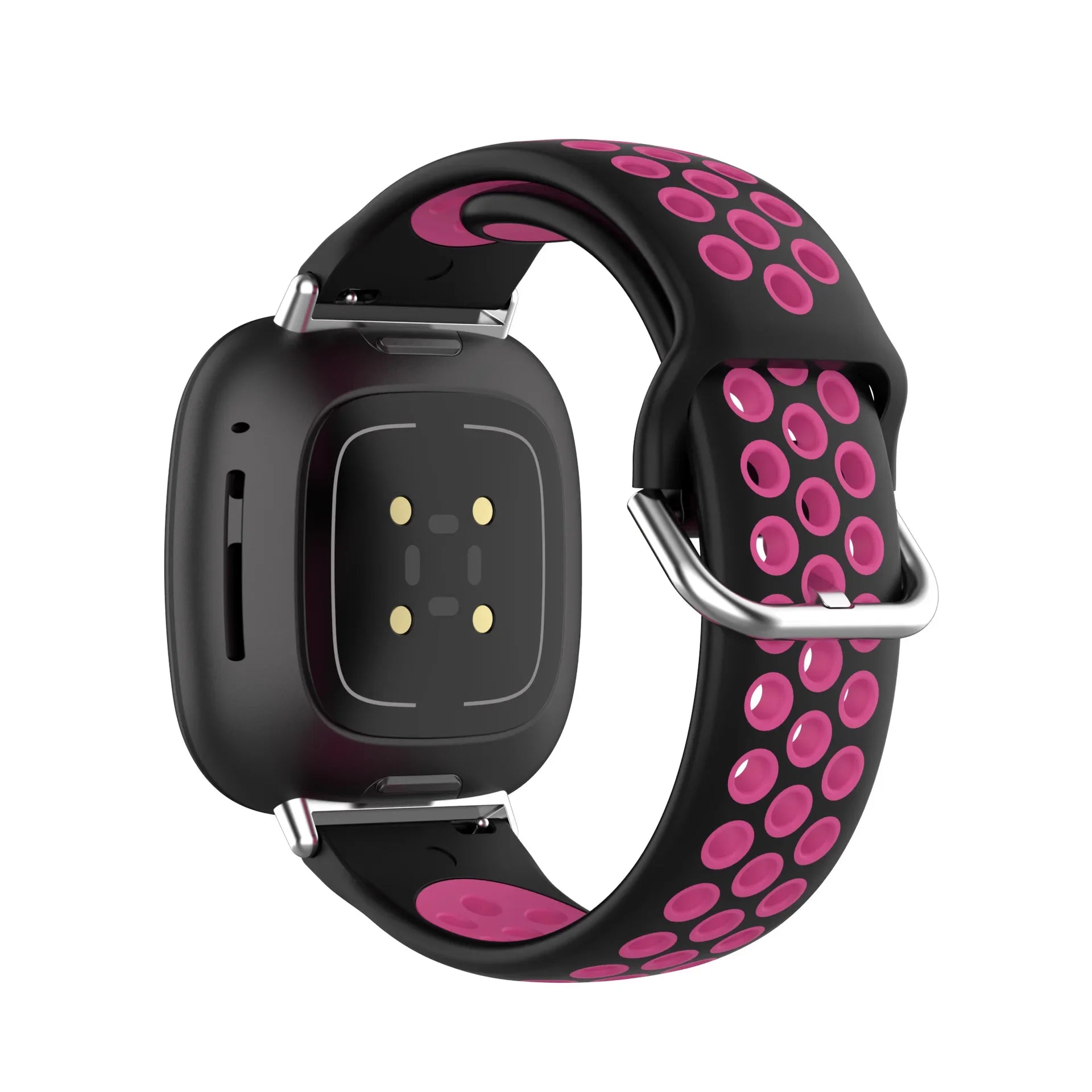 Pulsera de silicona para reloj Fitbit Versa 3, Versa 4, Sense 1 y Sense 2 negro y rosa