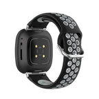 Pulsera de silicona para reloj Fitbit Versa 3, Versa 4, Sense 1 y Sense 2 negro y gris