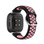 Pulsera de silicona para reloj Fitbit Versa 3, Versa 4, Sense 1 y Sense 2 negro y rosa
