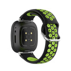 Pulsera de silicona para reloj Fitbit Versa 3, Versa 4, Sense 1 y Sense 2 negro y verde