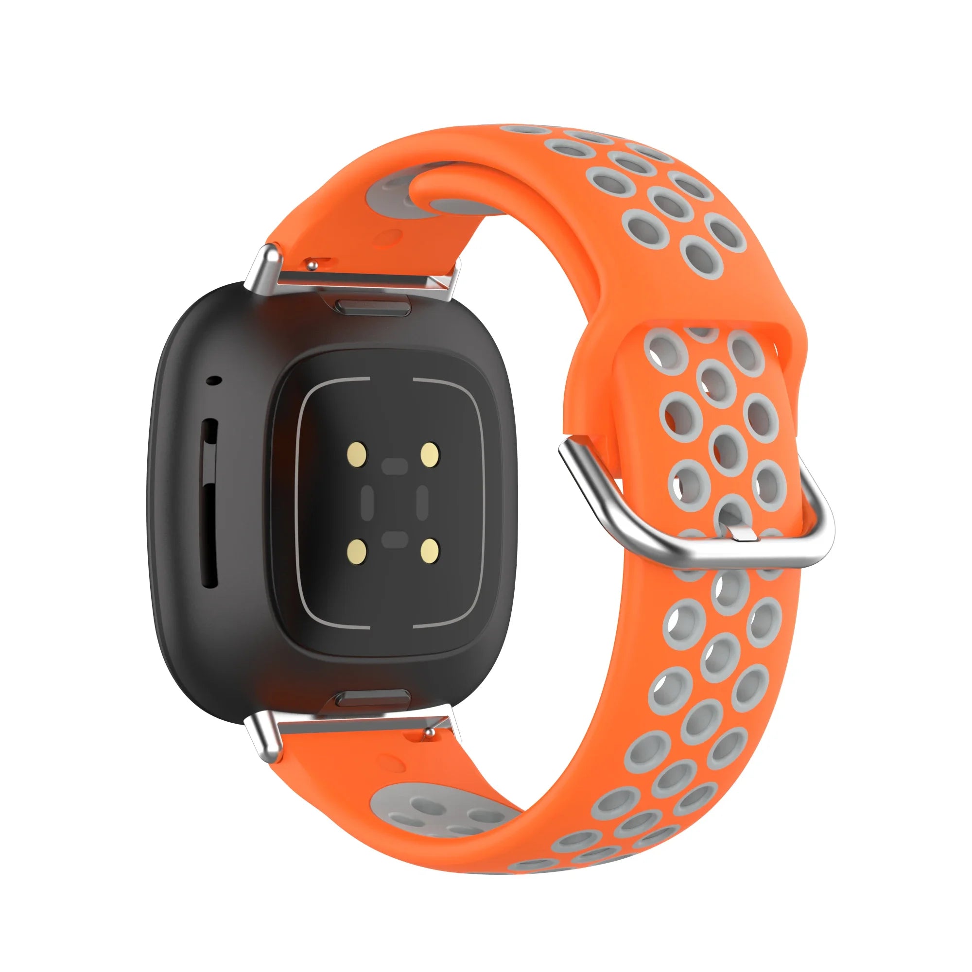 Pulsera de silicona para reloj Fitbit Versa 3, Versa 4, Sense 1 y Sense 2 naranja y gris