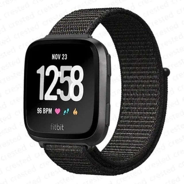 Pulsera de Tela para Reloj Fitbit Versa 3 Versa 4 Sense 2 negro