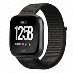 Pulsera de Tela para Reloj Fitbit Versa 3 Versa 4 Sense 2 negro