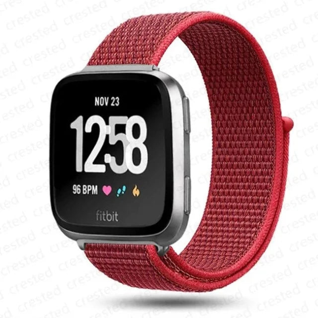 Pulsera de Tela para Reloj Fitbit Versa 3 Versa 4 Sense 2 rojo