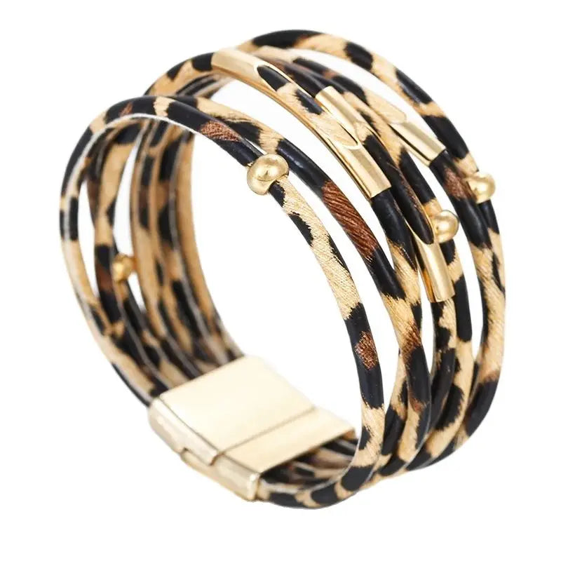 Pulsera Étnica Multicapa Leopardo 2