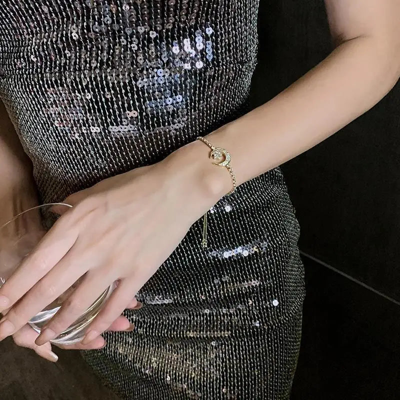 Pulsera Estrella y Luna con Strass