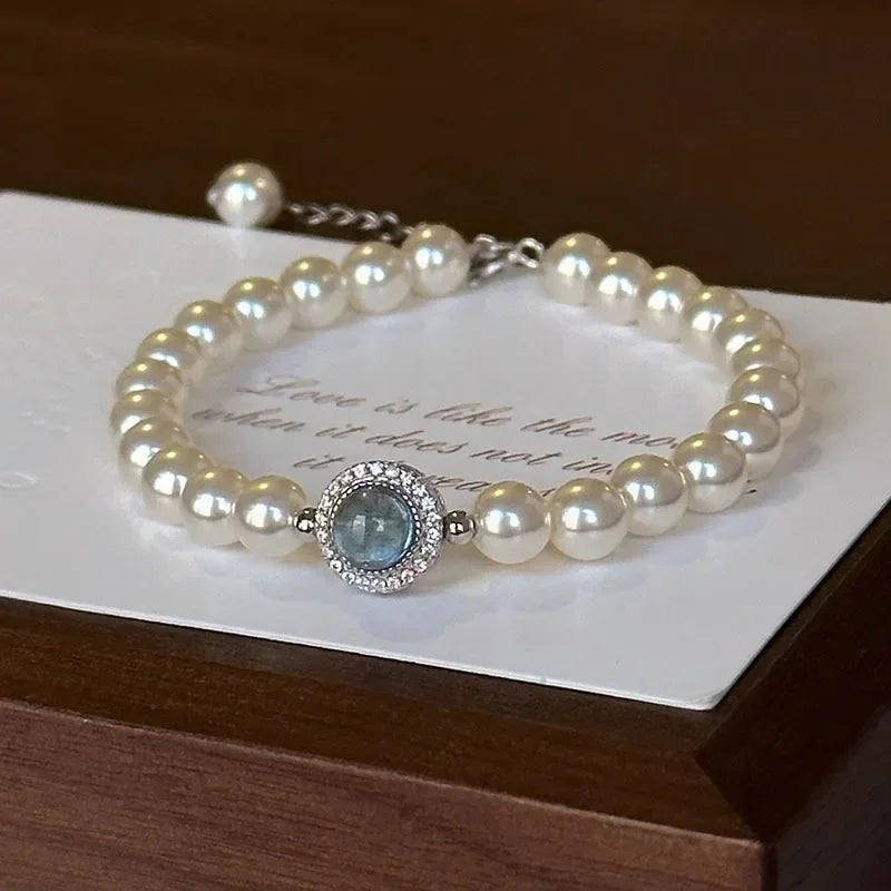 Elegante Pulsera Gourmette de Perlas