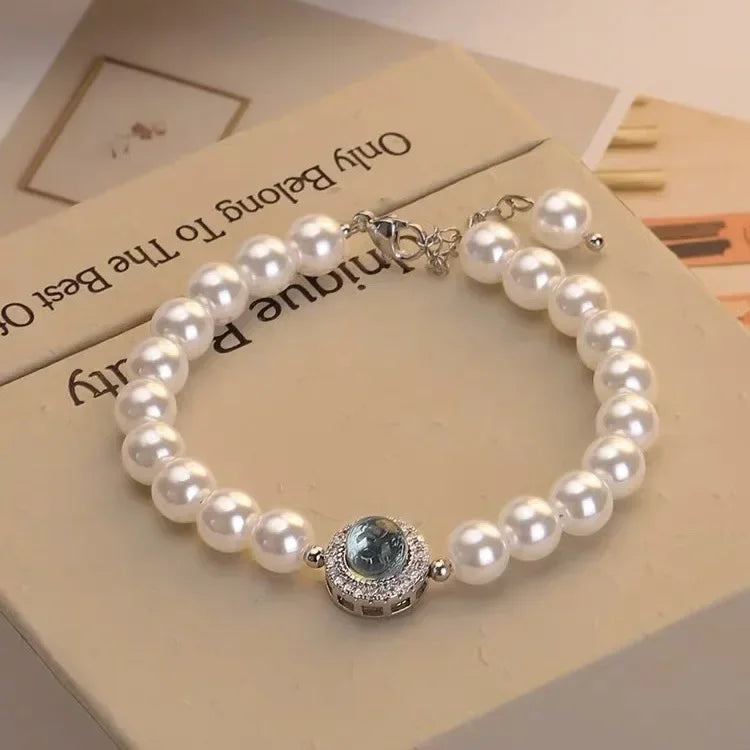Elegante Pulsera Gourmette de Perlas