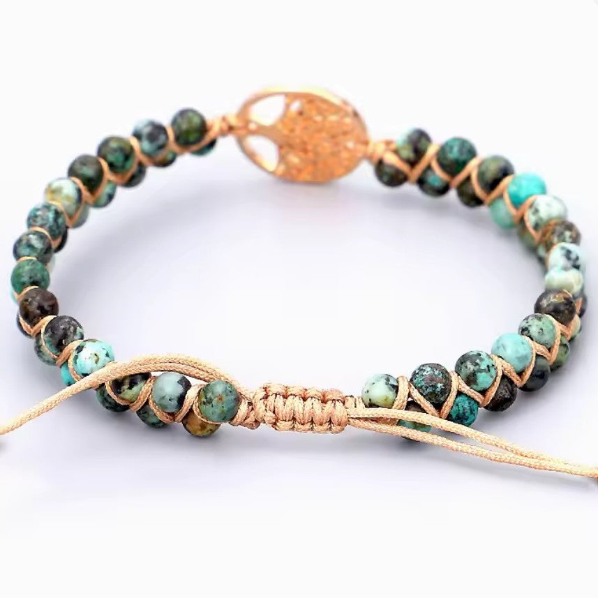 Pulsera Mujer Piedra Natural Violeta Árbol de la Vida 