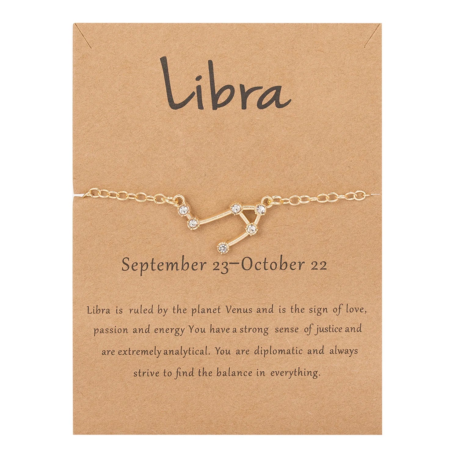 Pulsera Mujer Signo del Zodiaco 12 Constelaciones libra