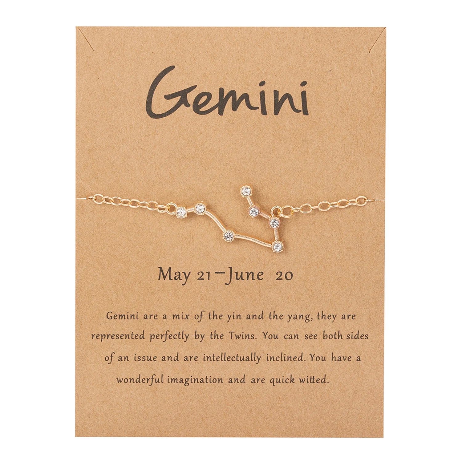 Pulsera Mujer Signo del Zodiaco 12 Constelaciones géminis