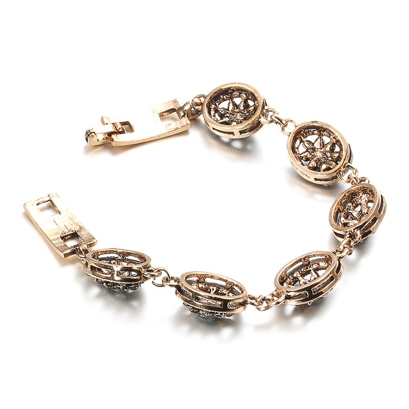 Pulsera Mujer Estilo Étnico Piedras Negras 