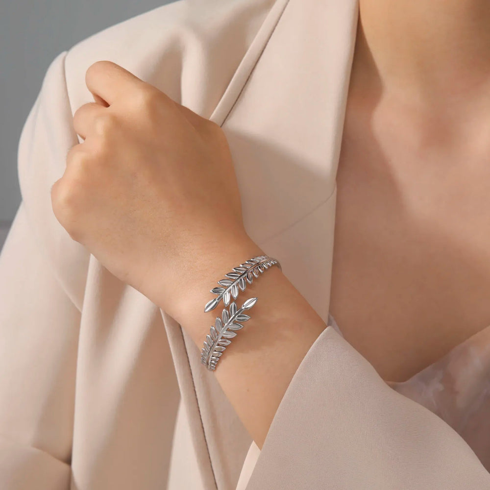 Pulsera Hoja de Laurel plata