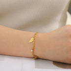Pulsera Hoja de Palma y Circonio estilo A Oro