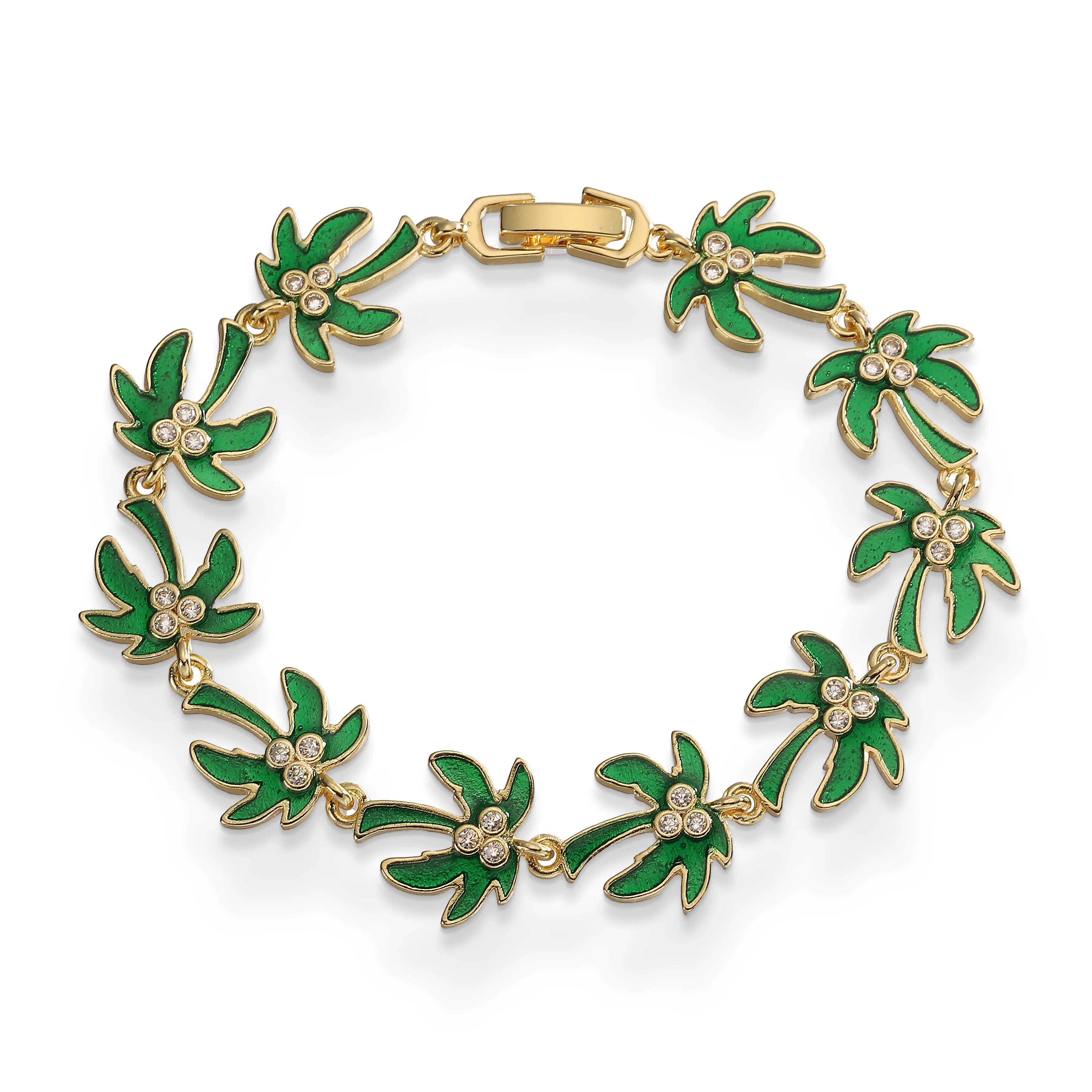 Pulsera de hojas de palmeras verdes