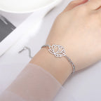 Pulsera Flor de Loto Mujer plata