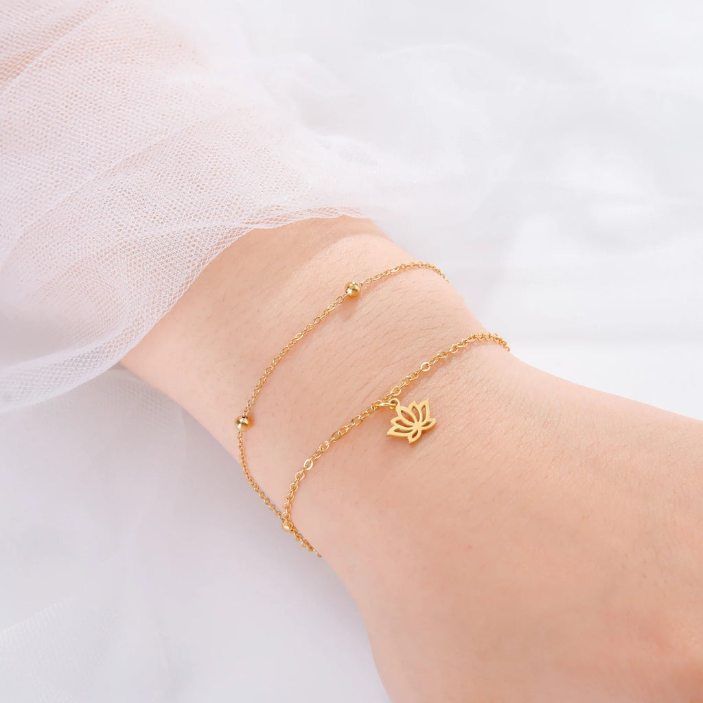 Pulsera Flor de Loto Mujer Gourmette oro