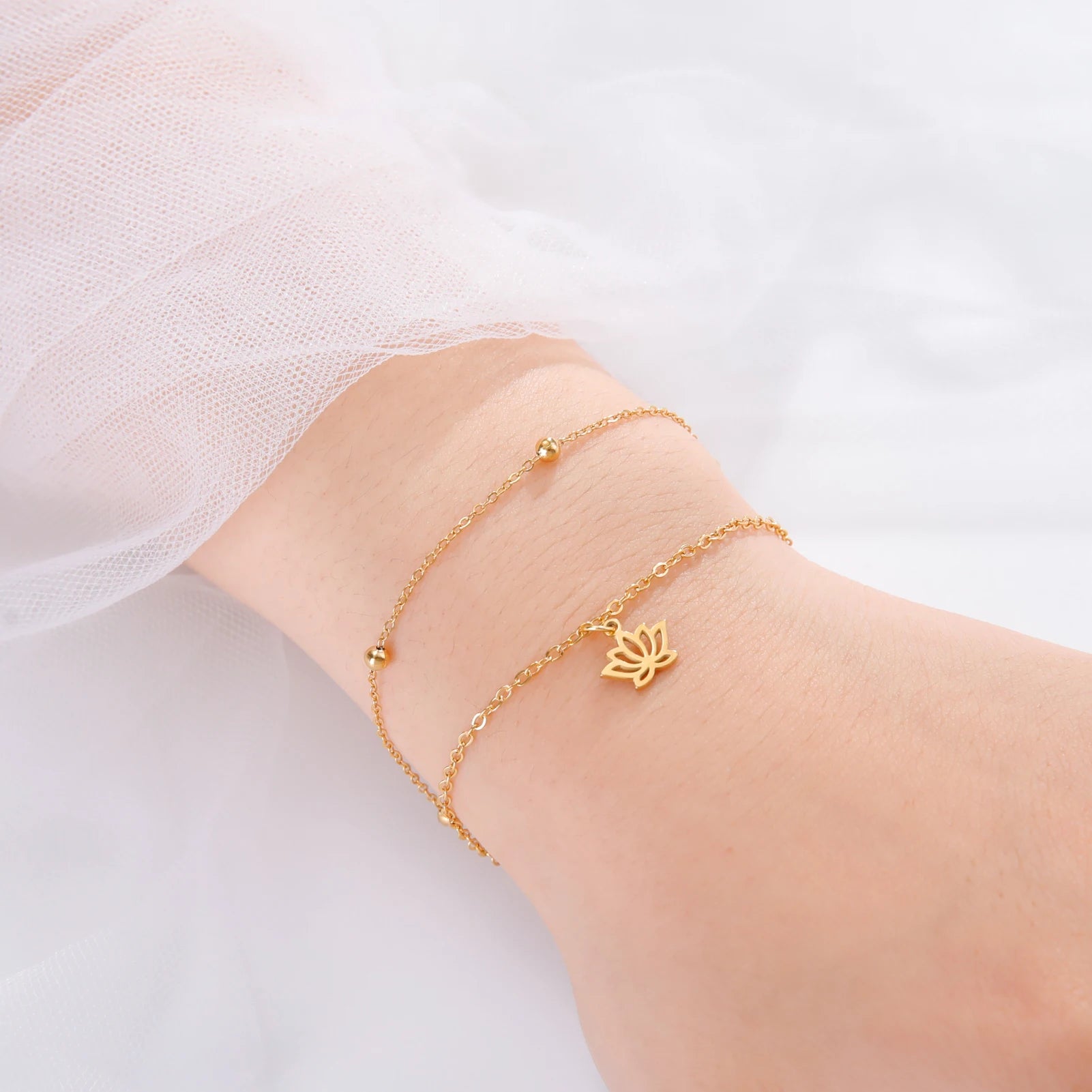 Pulsera Flor de Loto Mujer Gourmette oro