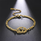 Pulsera Flor de Loto Mujer oro