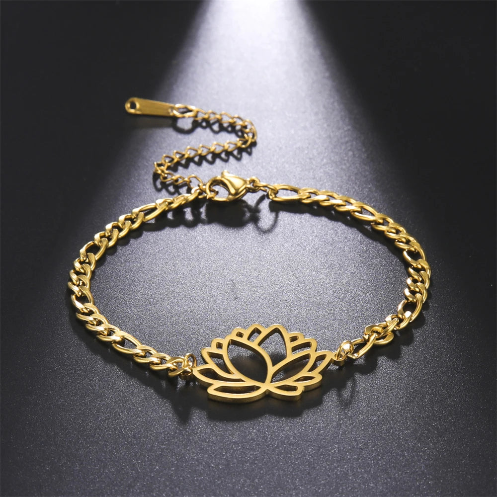 Pulsera Flor de Loto Mujer oro