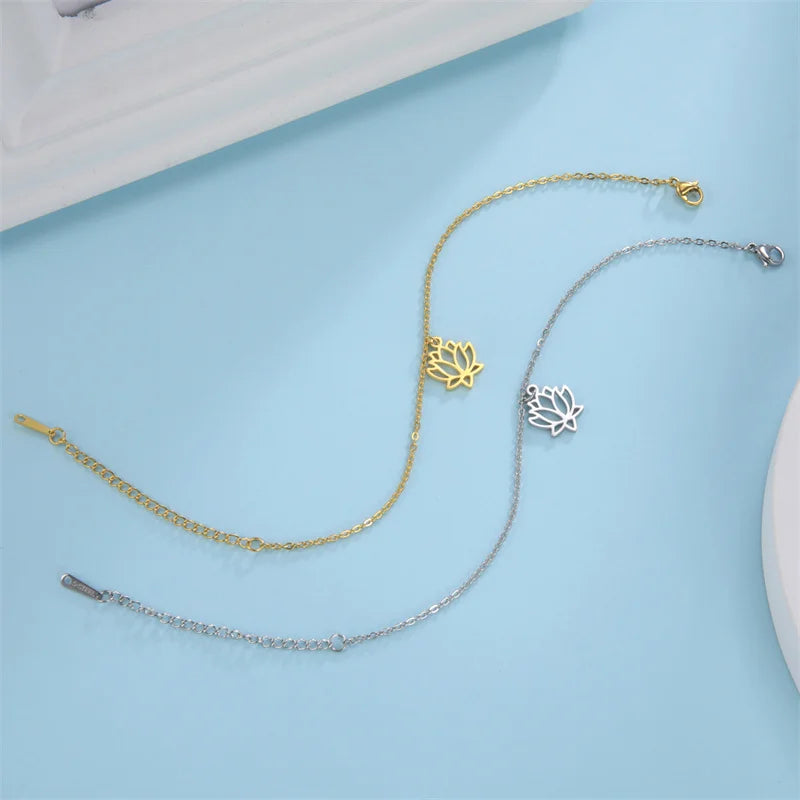 Pulsera Flor de Loto Fina 