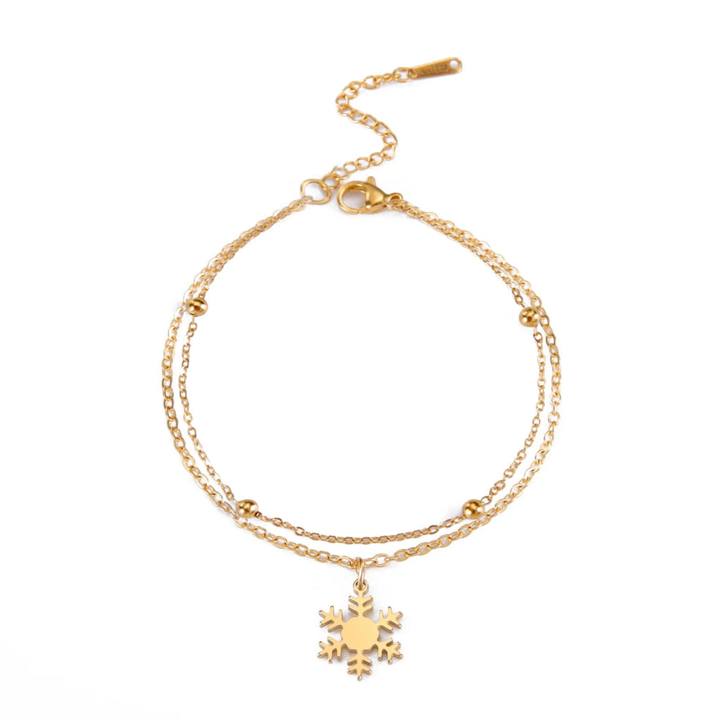 Pulsera Copo de Nieve Gourmette Invierno oro
