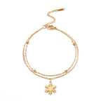 Pulsera Copo de Nieve Gourmette Invierno oro