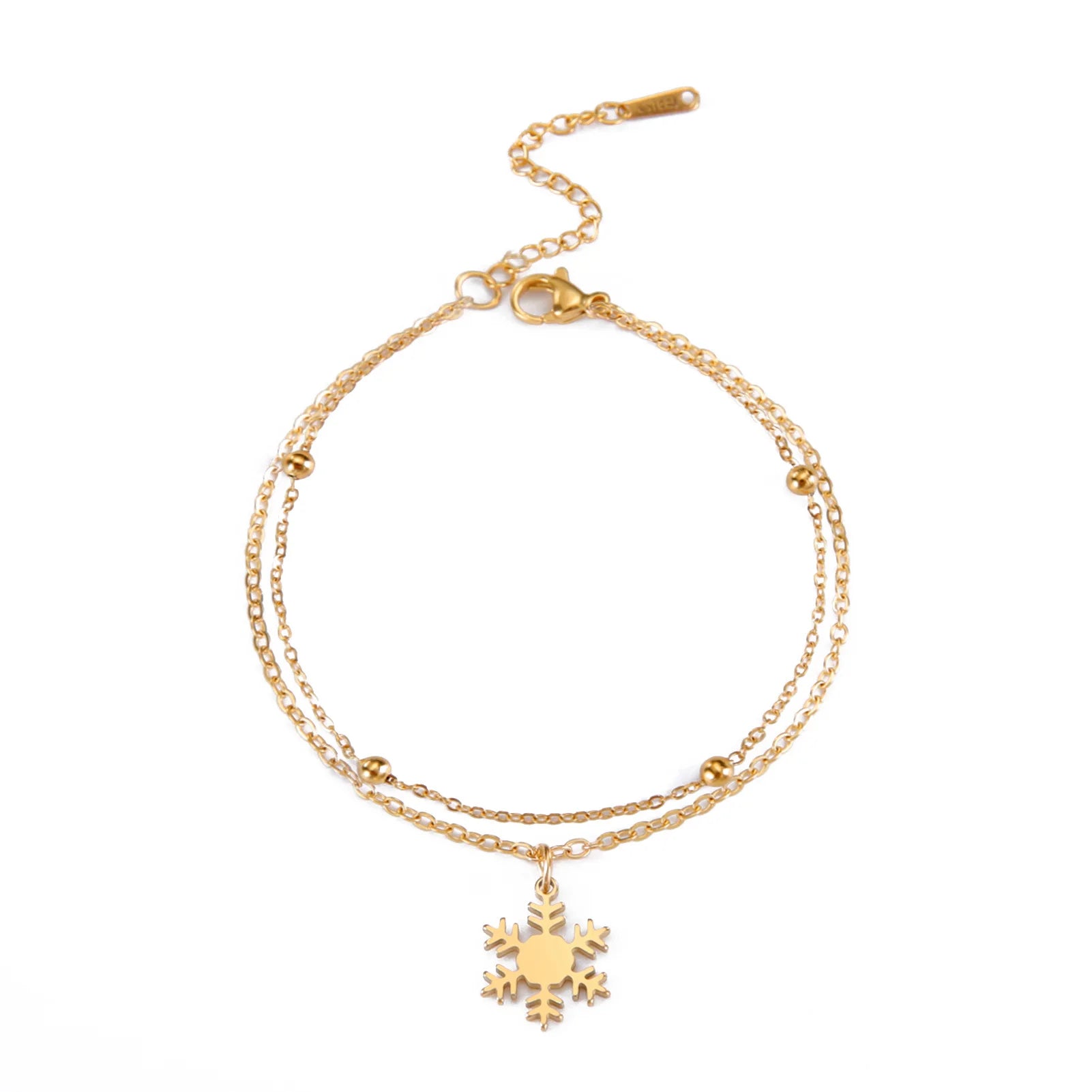 Pulsera Copo de Nieve Gourmette Invierno oro