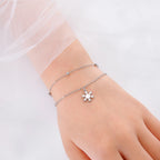 Pulsera Copo de Nieve Gourmette Invierno plata