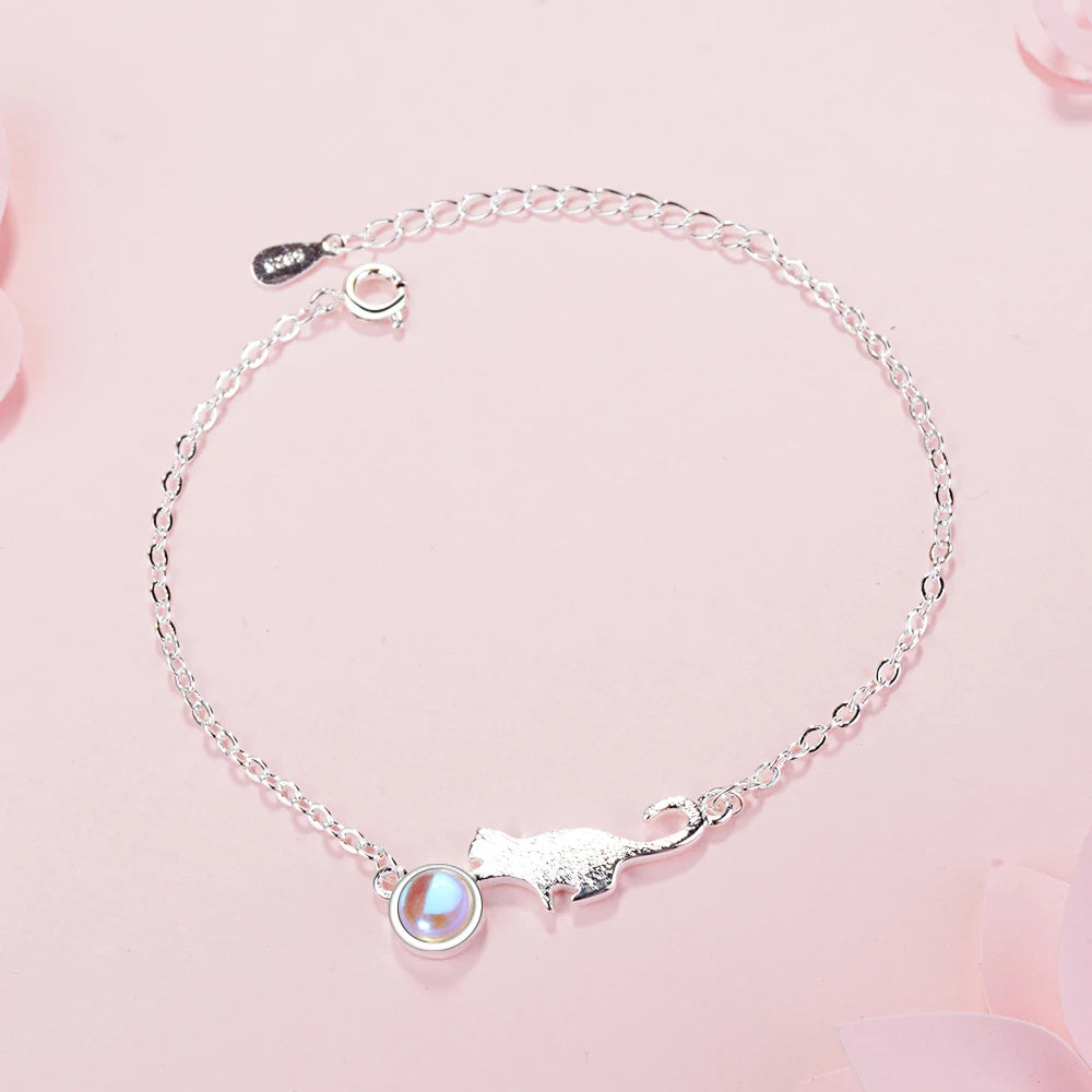 Pulsera Gourmette Gato Que Juega plata