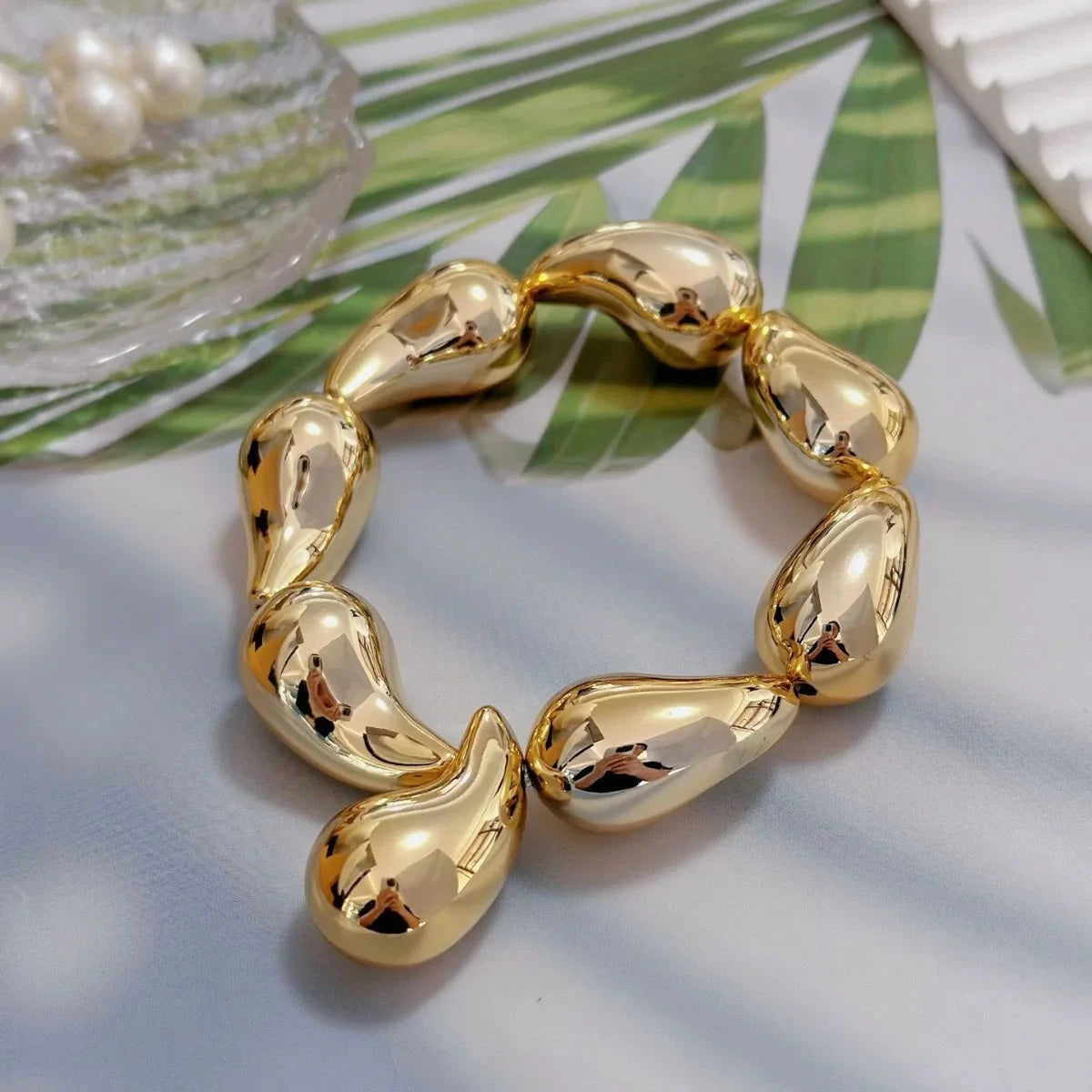 Pulsera Gourmette Elástica Gota de Agua