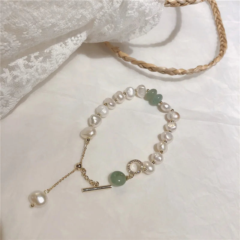 Pulsera Gourmette para Mujer con perlas naturales