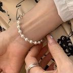Pulsera Gourmette con Hermosas Perlas Blancas