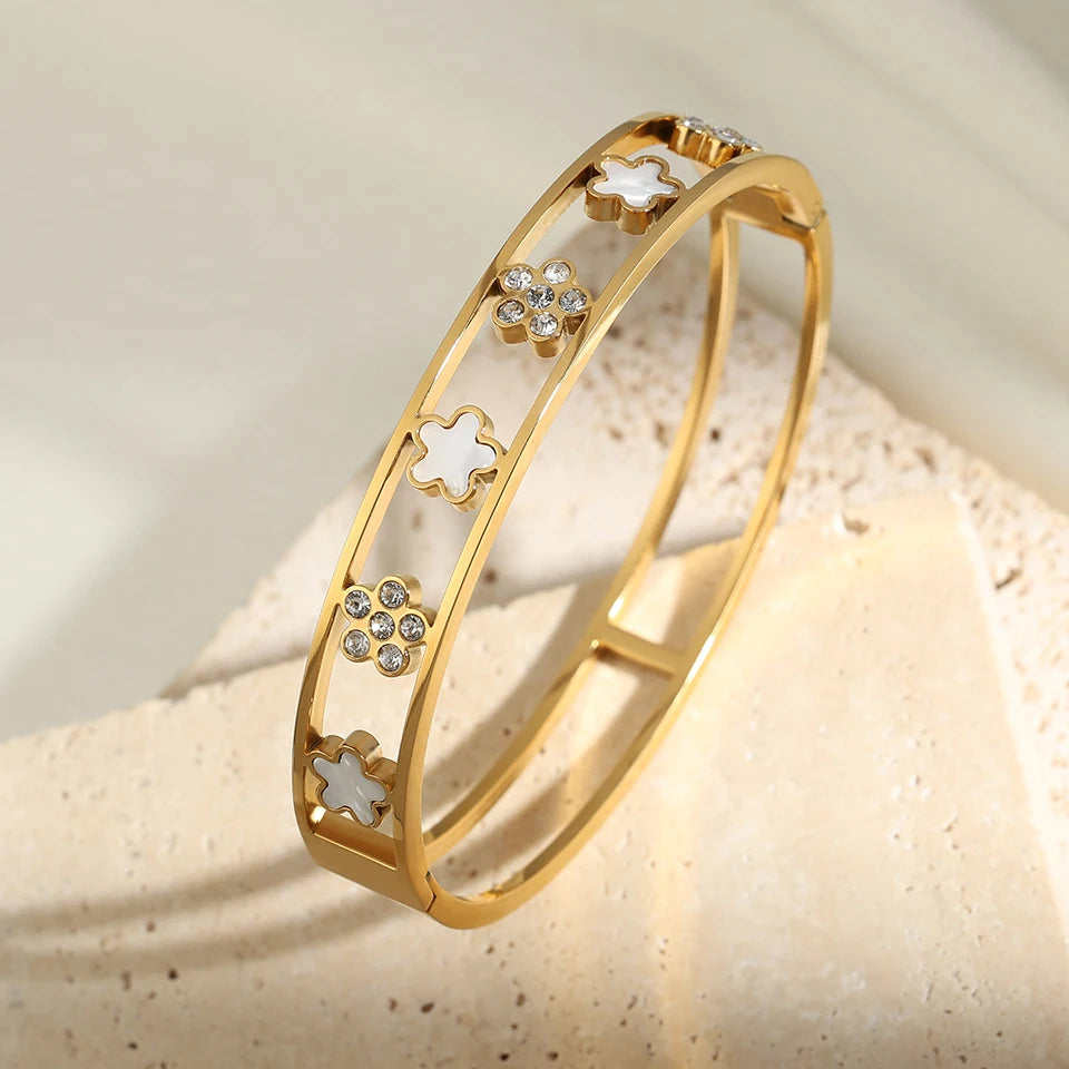 Pulsera Gourmette Flores Finas de 5 pétalos a