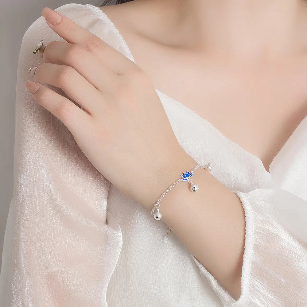 Pulsera Gourmette Flor de Loto Mujer