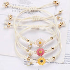 Pulsera gourmette Flor de Margarita amarilla