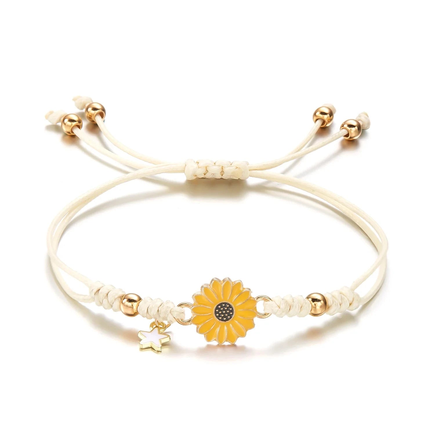 Pulsera gourmette Flor de Margarita amarilla