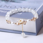 Pulsera Gourmette Flor en Cristal blanco