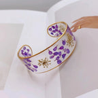 Pulsera Gourmette Flor en Resina Transparente violeta a