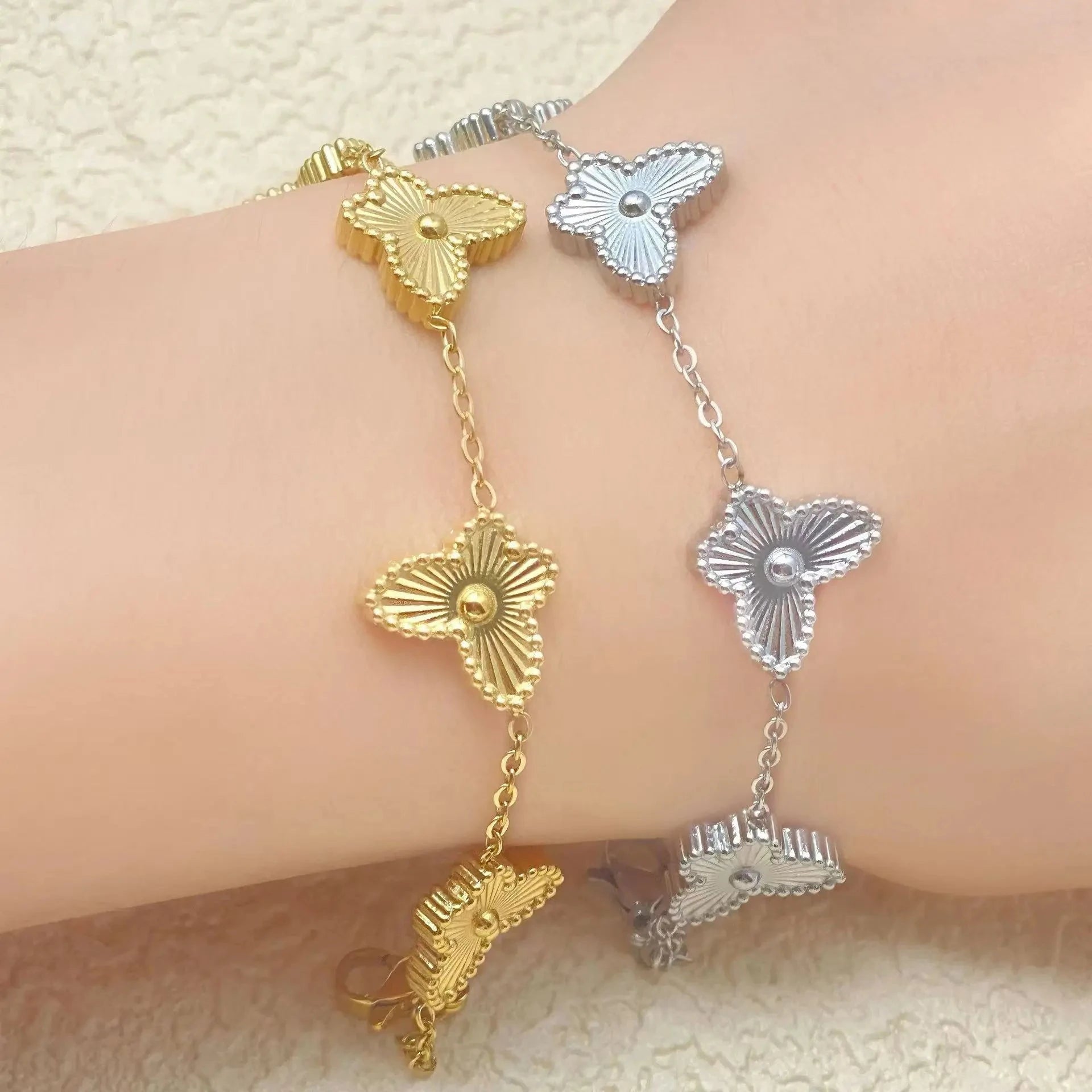 Pulsera Gourmette Flores 4 pétalos