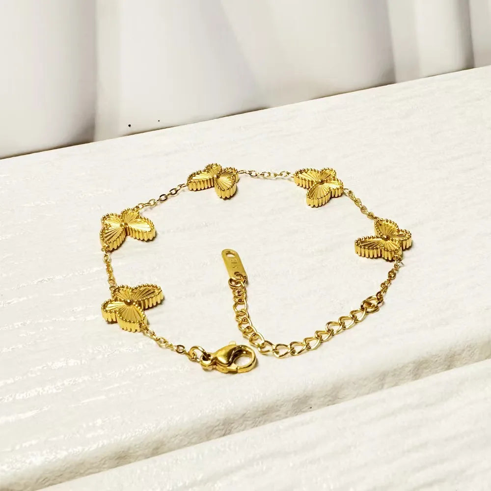 Pulsera Gourmette Flores 4 pétalos