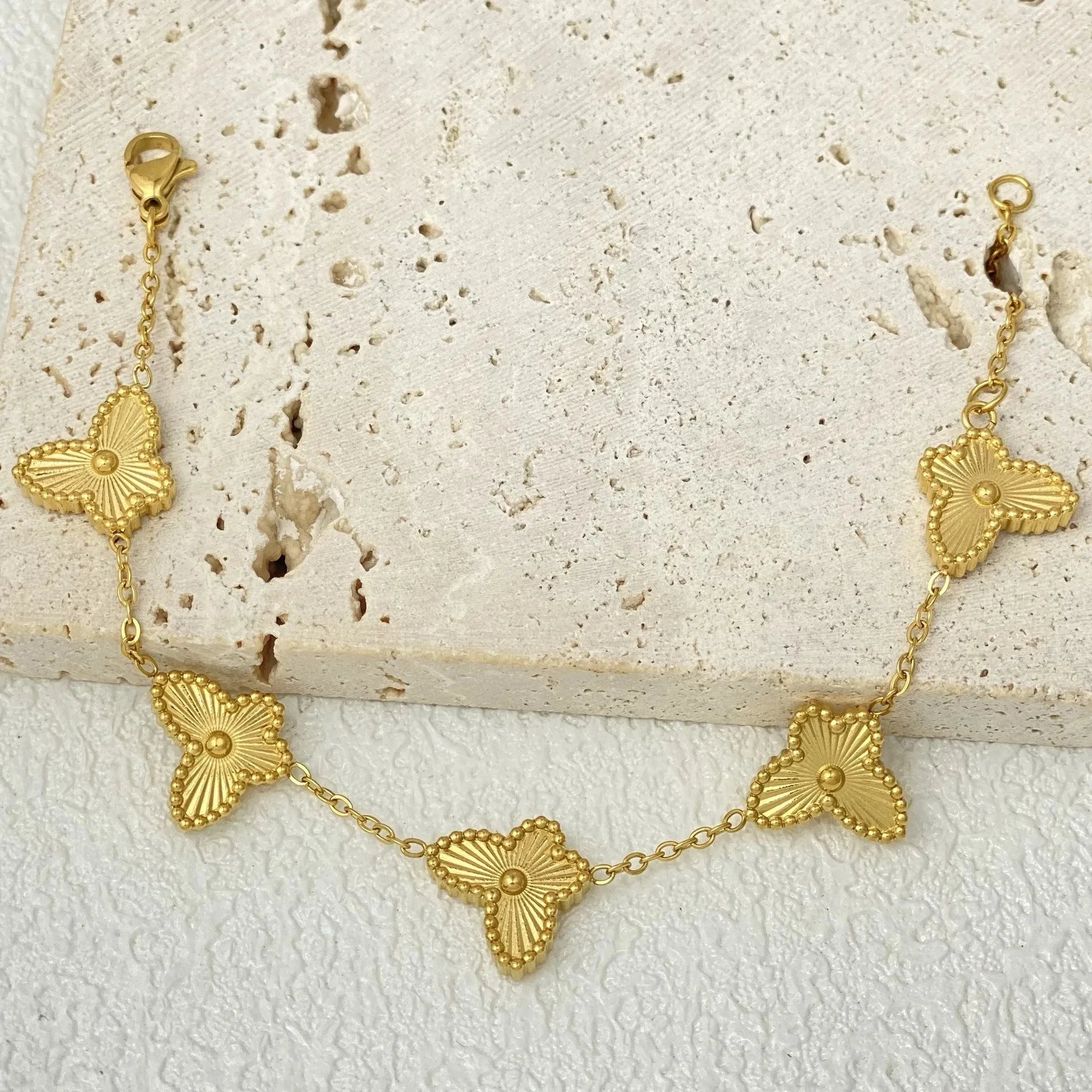 Pulsera Gourmette Flores 4 pétalos