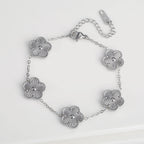 Pulsera Gourmette Flores de 5 Pétalos plata