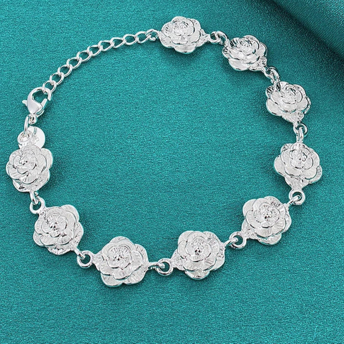 Pulsera Gourmette Flores de Rosa