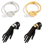 Pulsera Gourmette Grandes Gotas de Agua Asimétricas oro