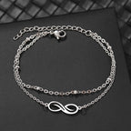 Pulsera Gourmette Infinita Doble Mujer plata