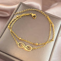 Pulsera Gourmette Infinita Doble Mujer oro
